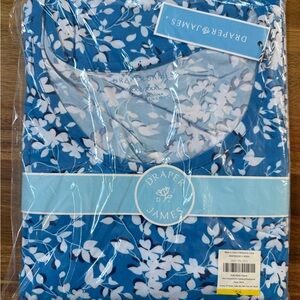 Draper James Blue and White Floral Nightgown